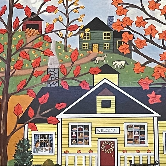 Vintage set of 4 large Cork backed Acorn Farms Medana Gabbard 11.25”x 16.3/4” - Picture 8 of 9